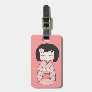 Rosa Kokeshi Gepäckanhänger