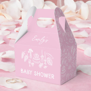 Rosa Kokett Moderne, handgezogene Babydusche Geschenkschachtel
