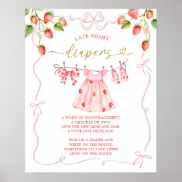 Rosa Kokette Babykleidung Späte Windeln Poster