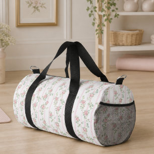 Rosa Kokette Blumenmuster Duffle Bag