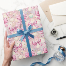 Rosa Kokette Candy Cane Geschenkpapier
