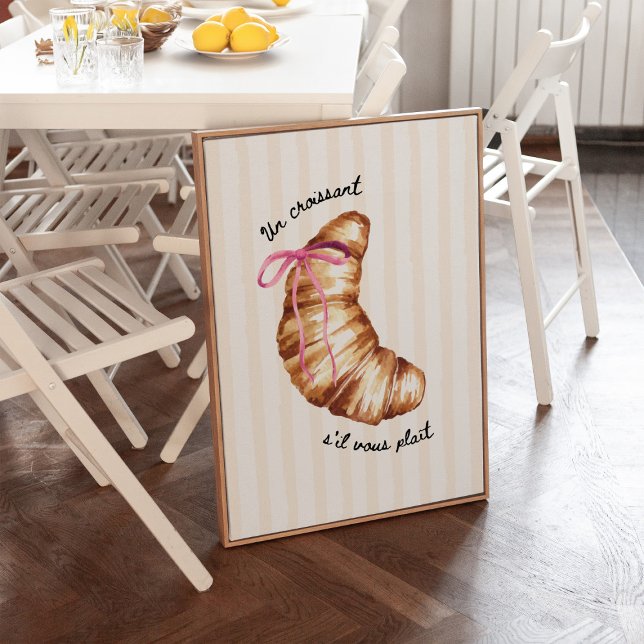 Rosa Kokette Ein Croissant Bitte Poster (Von Creator hochgeladen)