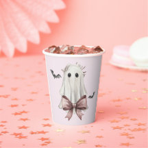 Rosa Kokette Halloween-Geister-Papierbecher