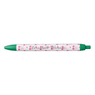 Rosa Kokette Kirsche mit Schleifen Monogramm Kugelschreiber
