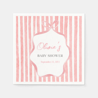 Rosa Kokette Launische Schleifen-Babyparty Serviette