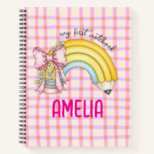 Rosa Kokette Schul Bleistift Spiralblock