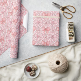 Rosa Kokette-Zuckerstange Geschenkpapier
