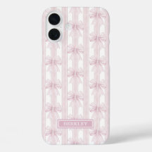 Rosa Koketten Schleifen auf gestreiften Monogramme