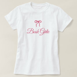 Rosa Koketten-Schleifen-Buch Girlie Buchliebhaber T-Shirt