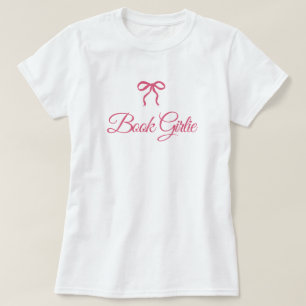 Rosa Koketten-Schleifen-Buch Girlie Buchliebhaber T-Shirt
