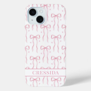 Rosa Koketten Schleifen Monogramm Case-Mate iPhone Hülle