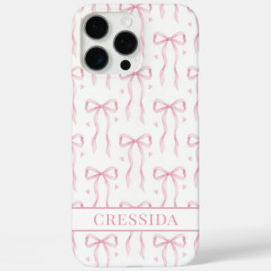 Rosa Koketten Schleifen Monogramm iPhone 16 Pro Max Hülle
