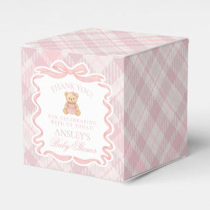 Rosa Koketterie-Bogen-Bär-Baby-Shower-Geschenkbox Geschenkschachtel