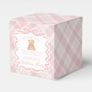 Rosa Koketterie-Bogen-Bär-Mädchen-Geburtstags-Gesc Geschenkschachtel