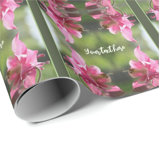 Rosa Kolumne Blume Nah Personalisiert Geschenkpapier (Rolleneckpunkt)
