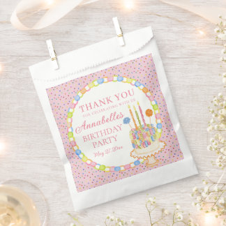 Rosa Konfetti Geburtstagsfeier Dessert Geschenktütchen