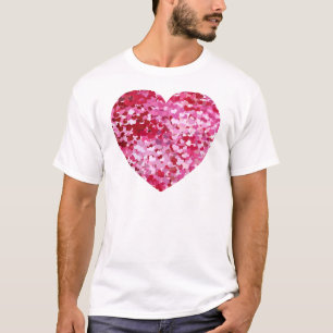 Rosa Konfetti-Herzen T-Shirt