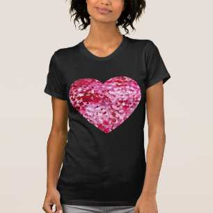 Rosa Konfetti-Herzen T-Shirt