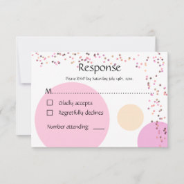 Rosa Konfetti-Kreise Hochzeit RSVP Karte