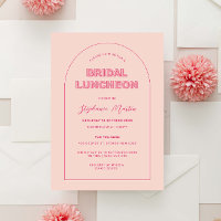 Rosa Kontur Fett Typ Bridal Luncheon Einladung