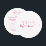 Rosa Kontur Fett Type Menu Card mit Name Menükarte<br><div class="desc">Diese individuell anpassbare Menükarte mit dem Namen wurde für die Koordination mit unserer Minimalistischen Rustikalen Kollektion konzipiert. Sie zeichnet sich durch einen weißen klassischen Schriftart auf einem Hintergrund mit Krafteffekten aus. Es ist eine einfache und minimalistische rustikale Sammlung, sehr vielseitig und für jede Hochzeitszeit geeignet. Für eine erweiterte Anpassung dieses...</div>