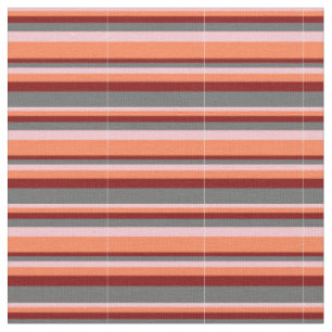 Rosa, Koralle, Maron & Dim Gray Lines Muster Stoff