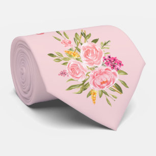 Rosa Korallen Blumen Halsband Vater der Braut Kraw Krawatte