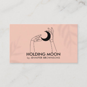 Rosa Korallen-Wahrsagerin berührt Mond-Halbmond-Ha Visitenkarte