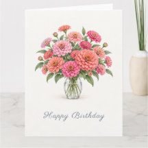 Rosa Korallen-Zinnien-Grüße