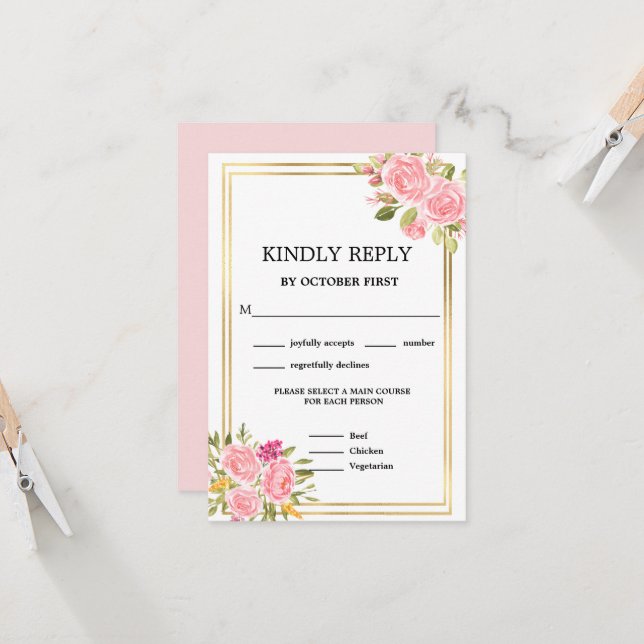 Rosa Korallenflora UAWG zur Einladung (Vorderseite/Rückseite Beispiel)