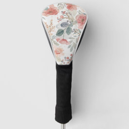 Rosa Korallengarten Blumiges Wasserfarbmuster Golf Headcover