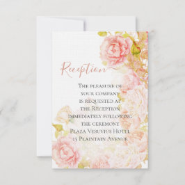 Rosa Korallenheimlich Rose Garden Wedding Einladung