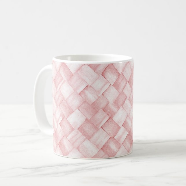 Rosa Korbgeflecht Kaffeetasse (Vorderseite Links)
