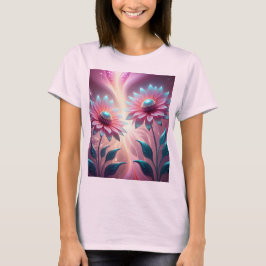 Rosa Kosmische Blume Psychedelisch Pink T - Shirt