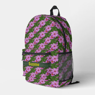 Rosa Kosmos Blume Natur Personalisiert Bedruckter Rucksack