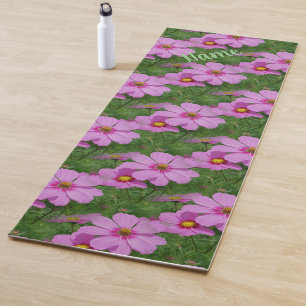 Rosa Kosmos Blume Natur Personalisiert Yogamatte