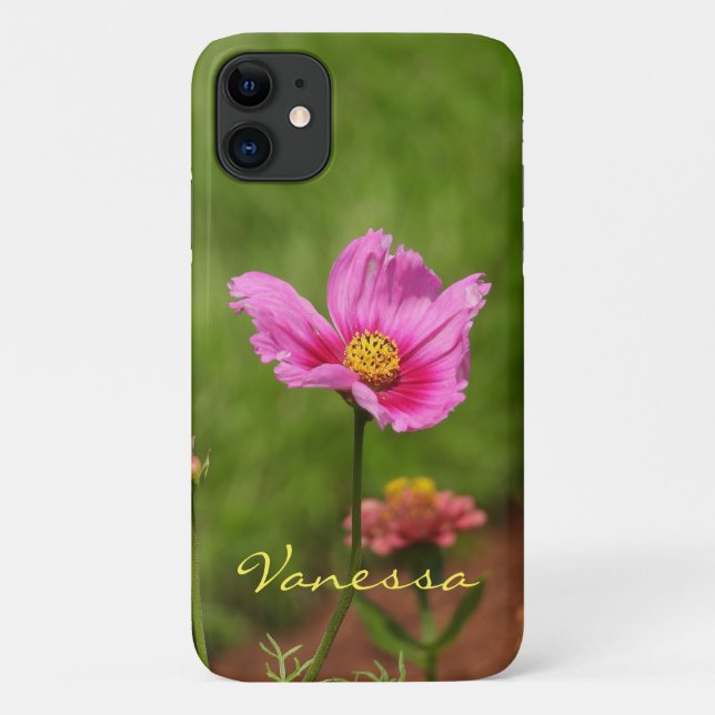 Rosa Kosmos-Blume *Persönlich gestalten* Case-Mate iPhone Hülle (Rückseite)