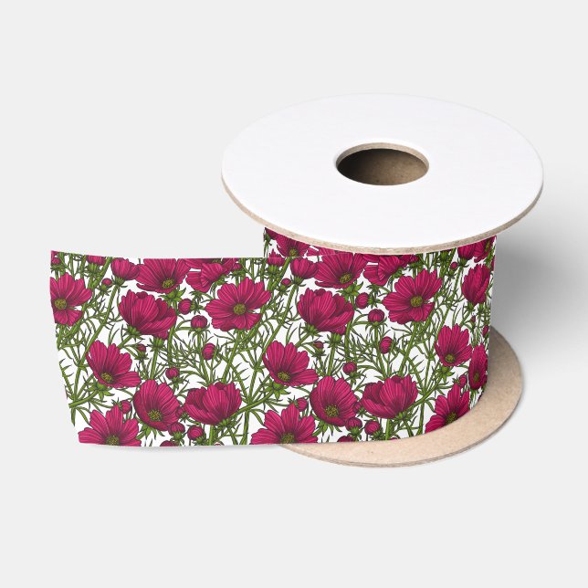 Rosa Kosmos-Blume Satinband (Spule)