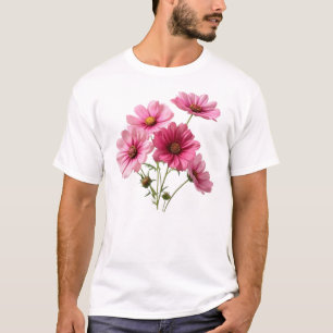 Rosa Kosmos-Blume T-Shirt