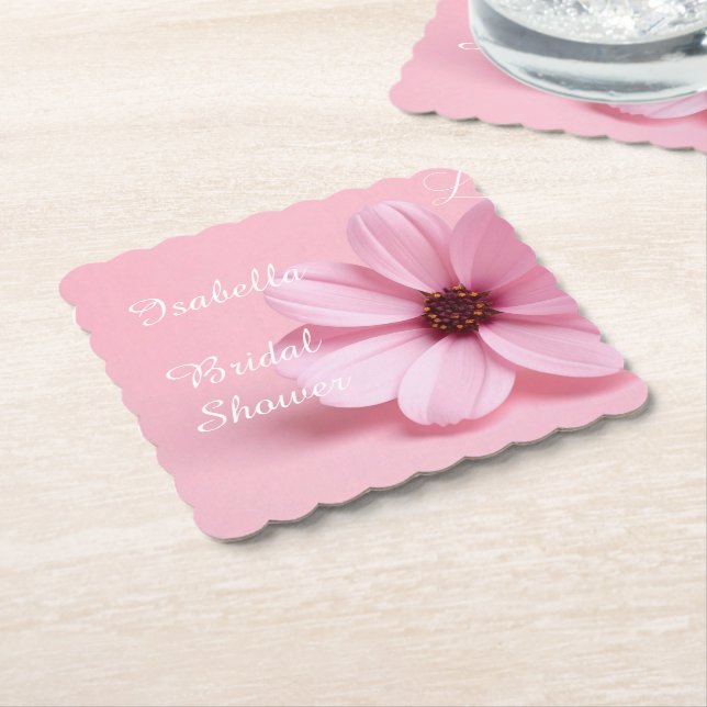 Rosa Kosmos-Blumen-Script-Junggesellinnen-Abschied Untersetzer (angewinkelt)