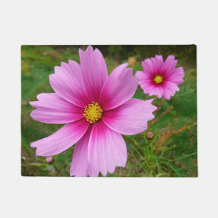 Rosa Kosmos-Blumen Wildblume Fußmatte