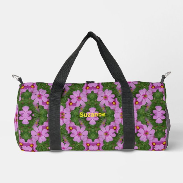 Rosa Kosmos Daisy Blume Abstrakt Personalisiert Duffle Bag (Vorderseite)