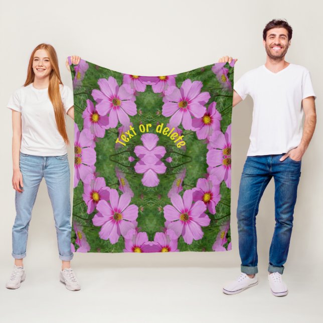 Rosa Kosmos Daisy Blume Natur Personalisiert Fleecedecke (Beispiel)