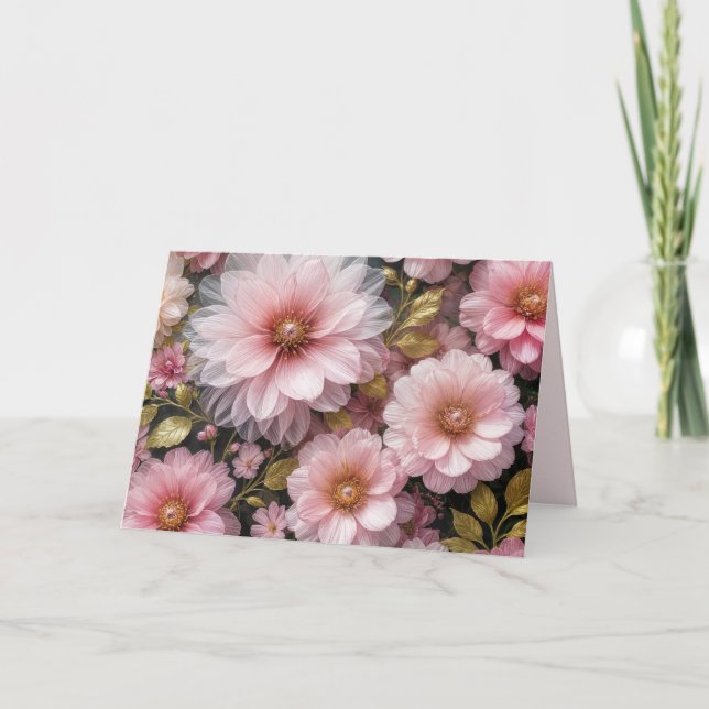 Rosa Kosmos Geburtstag Karte (Vorderseite)