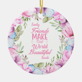 Rosa Kosmos Wasserfarbe Blumenzauber Freundschaft Keramik Ornament