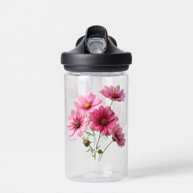 Rosa Kosmosblumen-23456 Trinkflasche (Vorne)