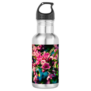 Rosa Krabbenapfel-Blume Trinkflasche