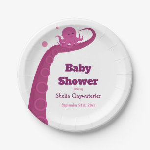 Rosa Krake   Teller aus Papier