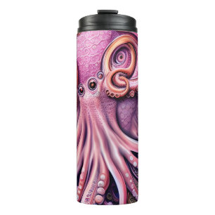 Rosa Kraken Oktopus Tentakel Thermosbecher