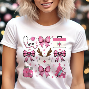 Rosa Krankenpflegerin Weihnachten Medizinischer Fe Tri-Blend Shirt